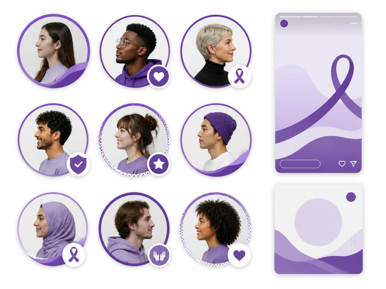 Formatos disponíveis: avatar, story e card
